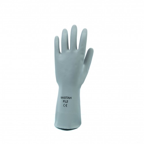 GFL2 Grey Household Cleaning Rubber Gloves 17 mil Thick 12" Long