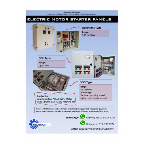 ELECTRIC MOTOR STARTER PANELS