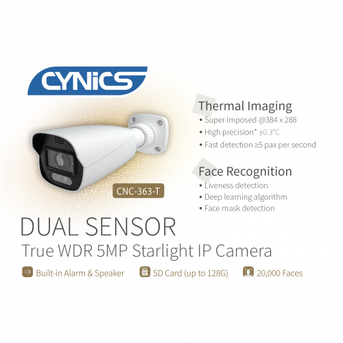 Dual Sensor Face Recognition / Thermal Imaging IP Camera